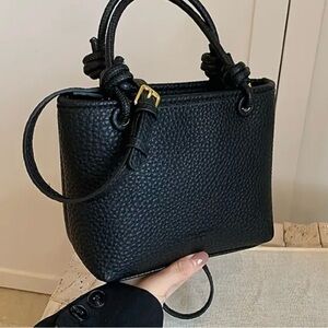 Elegant Black Textured Handbag
